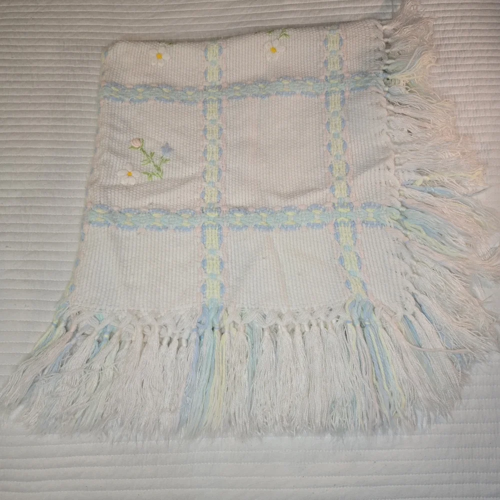 Handmade Knit Baby Blanket 31 X31